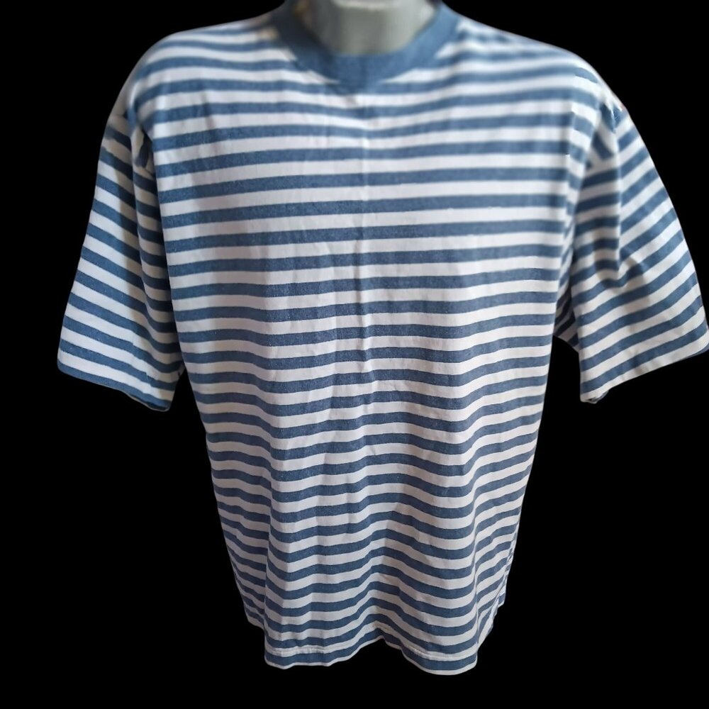 Vintage Men's T-shirt Large Single Stitch 90's Grunge Striped Ringer USA Cobain
